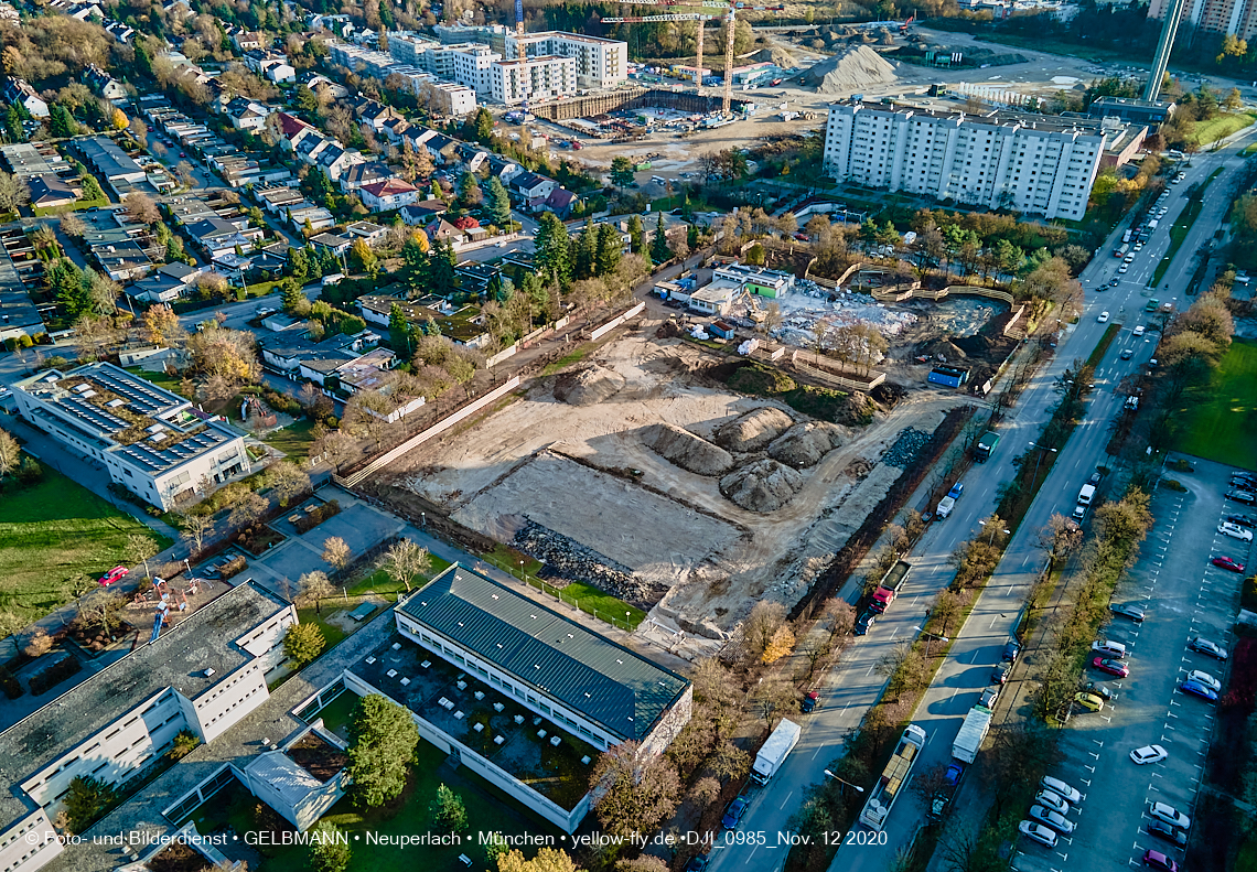 12.11.2020 - Baustelle der neuen Grundschule am Karl-Marx-Ring in Neuperlach